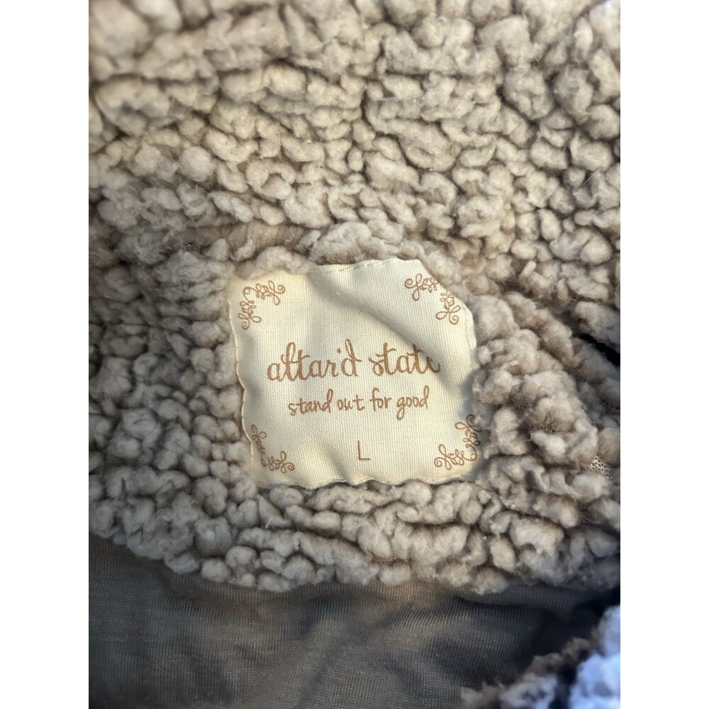 Altered State Brown Bear Sherpa Fleece Jacket Womens Large Zip Front Cozy L - Picture 12 of 16